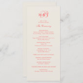 Programme de mariage rose et champagne (Devant / Derrière)