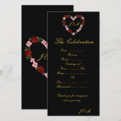 Programme de mariage rose et noir (Devant / Derrière)