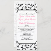 programme de mariage rose et noir (Devant / Derrière)