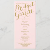 Programme de mariage rose et or (Devant)