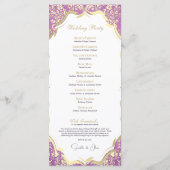 Programme de mariage rose et or élégant orné (Dos)