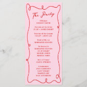 Programme de mariage rose et rouge dessiné à la ma (Dos)