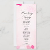 Programme de mariage rose et verdure Roses roses (Dos)