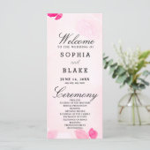 Programme de mariage rose et verdure Roses roses (Debout devant)