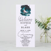 Programme de mariage rose et vert de la lune du cr (Debout devant)
