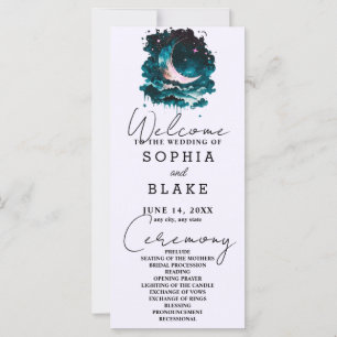 Programme de mariage rose et vert de la lune du cr