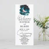 Programme de mariage rose et vert de la lune du cr (Debout devant)