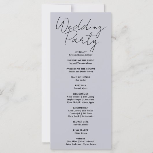 Programme de mariage rose et vert de la lune du cr (Dos)