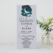 Programme de mariage rose et vert de la lune du cr (Debout devant)