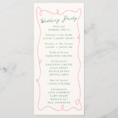 Programme de mariage rose et vert dessiné à la mai (Dos)