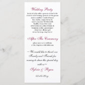 programme de mariage rose floral (Dos)