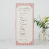 Programme de mariage rose fraise vintage Charm (Debout devant)
