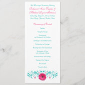 Programme de mariage rose Gerbera Daisy Turquoise (Devant)