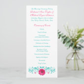 Programme de mariage rose Gerbera Daisy Turquoise (Debout devant)
