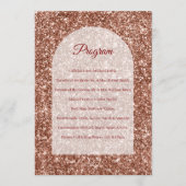 Programme de mariage Rose Gold Cérémonie de mariag (Devant)