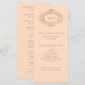 Programme de mariage rose gold faux glamour sur fo (Devant / Derrière)