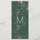 Programme de mariage rose Gold Green Paint Splatte (Dos)