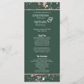Programme de mariage rose Gold Green Paint Splatte (Devant)