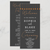 Programme de Mariage Rose Gold Hanging Stars Smoke (Devant / Derrière)
