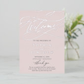 Programme de mariage rose gris argenté romantique (Debout devant)