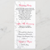 Programme de mariage rose, noir et blanc (Dos)
