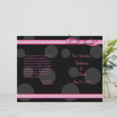 Programme de mariage rose Noir Polka Dot Ribbon Bo (Debout devant)