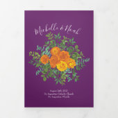 Programme de mariage Rose Orange & Purple Plum Peo (Page de couverture)