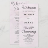 Programme de mariage rose pâle Daisy blanche (Devant / Derrière)