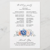 Programme de mariage rose pâle Dusty bleu marine (Dos)