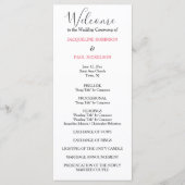 Programme de mariage rose pastel noir (Devant)