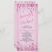 Programme de mariage | Rose pétale rose (Devant / Derrière)