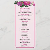 Programme de mariage Rose Pink Rambler (Dos)