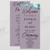 Programme de mariage Rose Quartz Fleurs Blanches V (Devant / Derrière)