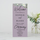 Programme de mariage Rose Quartz Fleurs Blanches V (Debout devant)