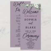Programme de mariage Rose Quartz Fleurs Blanches V (Devant / Derrière)