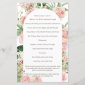 Programme de mariage rose rose arche rose rose (Dos)