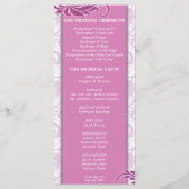 Programme de mariage Rose rose blanc Élégant Flora (Dos)