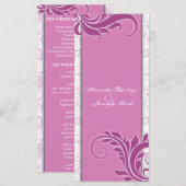 Programme de mariage Rose rose blanc Élégant Flora (Devant / Derrière)
