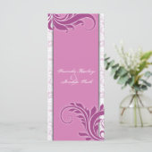Programme de mariage Rose rose blanc Élégant Flora (Debout devant)