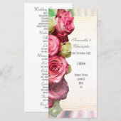 Programme de mariage rose rose floral (Devant / Derrière)