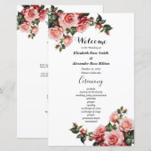 Programme de mariage rose rose rose pâle (Devant / Derrière)
