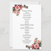 Programme de mariage rose rose rose pâle (Dos)