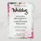 Programme de mariage rose Roses (Devant)