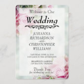 Programme de mariage rose Roses (Devant)