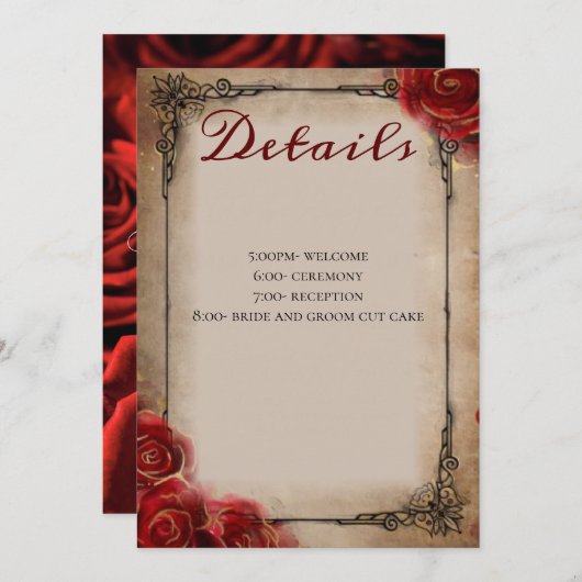 Programme de mariage Rose rustique (Devant / Derrière)