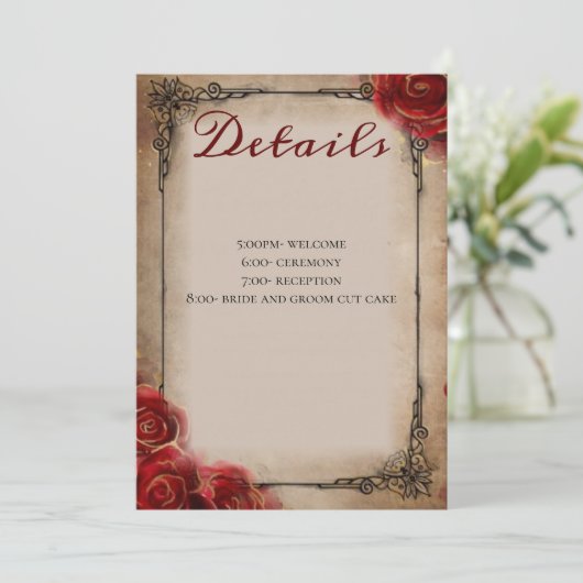 Programme de mariage Rose rustique (Debout devant)