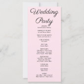 Programme de mariage rose tendre avec verdure et c (Dos)