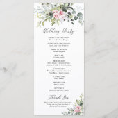 Programme de mariage rose vif (Dos)