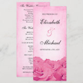 Programme de mariage rose vintage (Devant / Derrière)