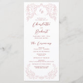 Programme de mariage rose Vintage (Devant)